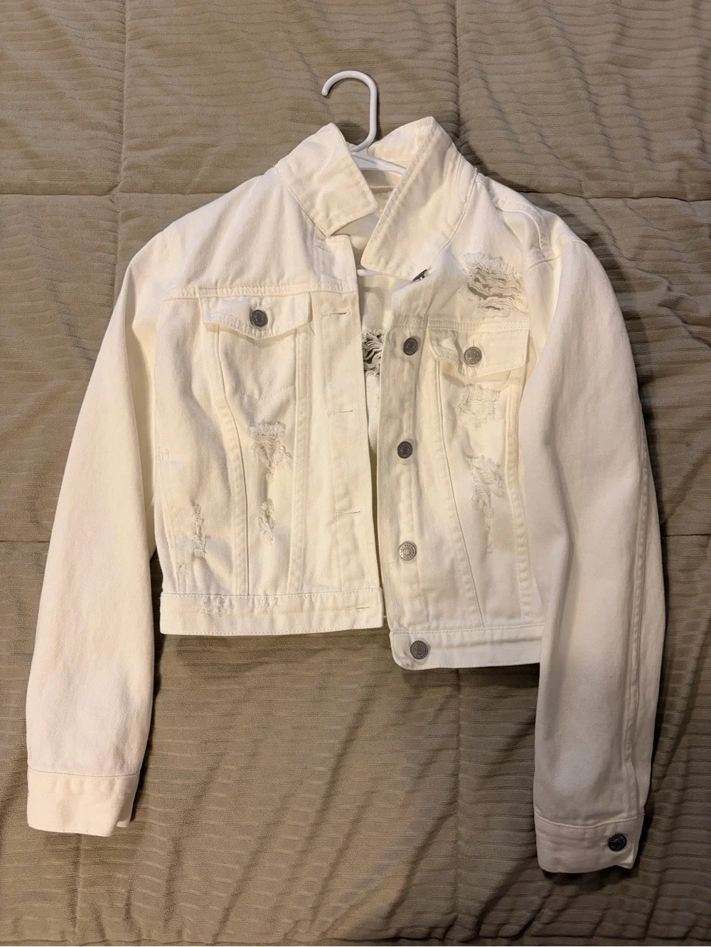 PacSun White Cropped Denim Jacket